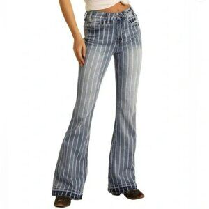 UNISEX ROCK AND ROLL DENIM HIGH RISE JEANS 32X32